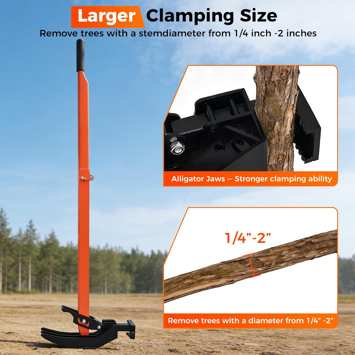 Heavy-Duty Sapling Puller Tool – High-Leverage Tree Puller for Roots 1/4'–2', Effort-Saving Manual Root Remover for Shrubs, Vines & Thorns, Eco-Friendly Weed Removal for Garden, Farm & Landscaping