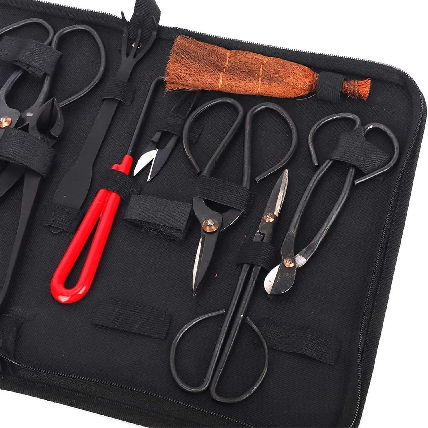 1/15Pcs Bonsai Pruning Tool Set Carbon Steel Extensive Cutter Scissors Kit with Nylon Case for Home Garden Hand DIY Pruning Tool (Color : 15Pcs-A Set)