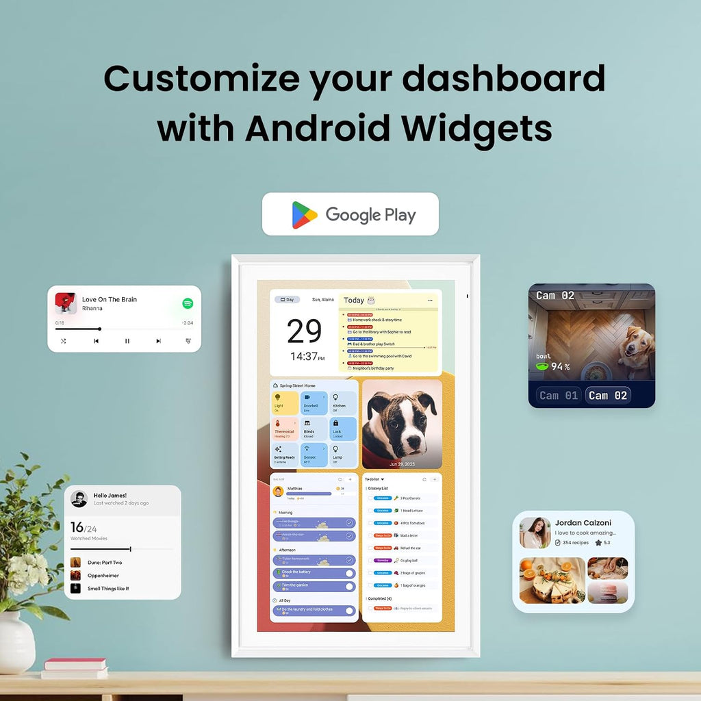 Apolosign 21.5-inch Digital Calendar & Smart Family Wall Planner, No Subscription, Calendar & Dashboard Dual-Mode System, Shared Touchscreen Display with Calendar Sync, Chore Charts & Family Scheduling Hub (White)