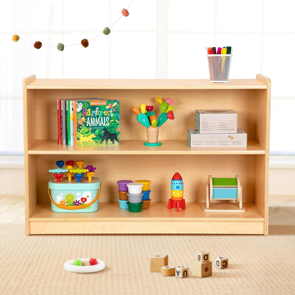 OOOK Montessori Shelf, Toy Organizers and Storage, 2-Tier Toddler Bookshelf Suitable for Classroom, Kindergarten, Kids Room, Playroom and Daycare Center