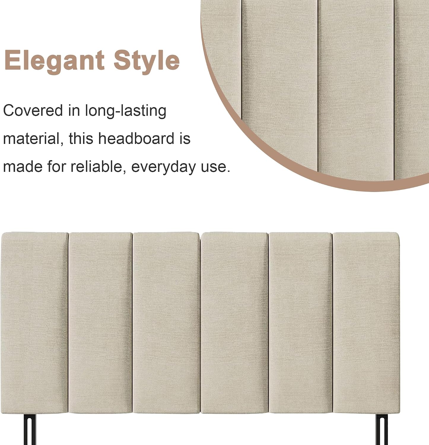 HAOBO Home Upholstered Headboard Foldable King Size Headboards Eastern King/California King Linen Panel with Height Adjustments