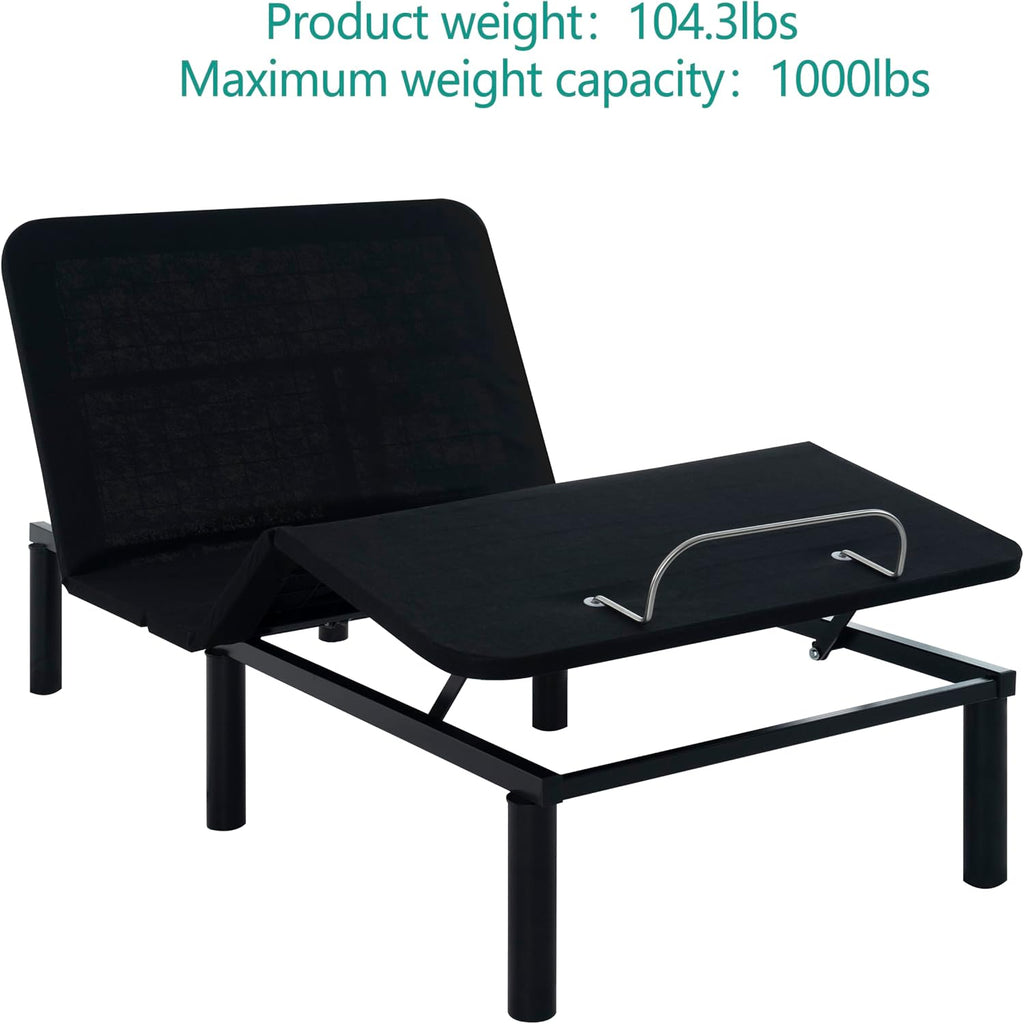 Naomi Home Serenity Twin XL Adjustable Bed Frame with Wireless Remote Ergonomic Head and Foot Incline Electric Bed Frame Easy Assembly Smart Ideal for Snoring Relief and Enhanced Comfort, Split King