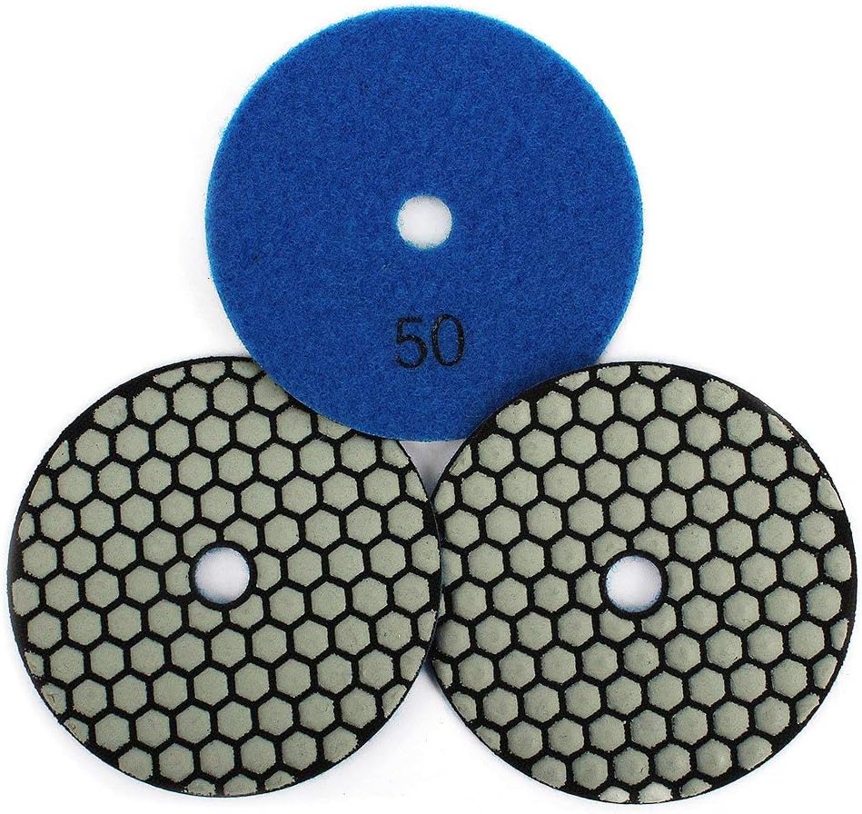 4' Diamond Dry Polishing Pad Grit 50 Grit 100 (Pack of 36) sanding disc abrasive for stone granite marble concrete terrazzo floor burnisher polisher grinder sander counter top repair deburring