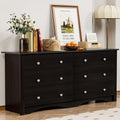 YESHOMY Dresser for Bedroom with 6 Drawers, 58' Wide Modern Chest of Drawers, Wooden Dresser, Storage Organizer for Living Room, Hallway, Deep Brown