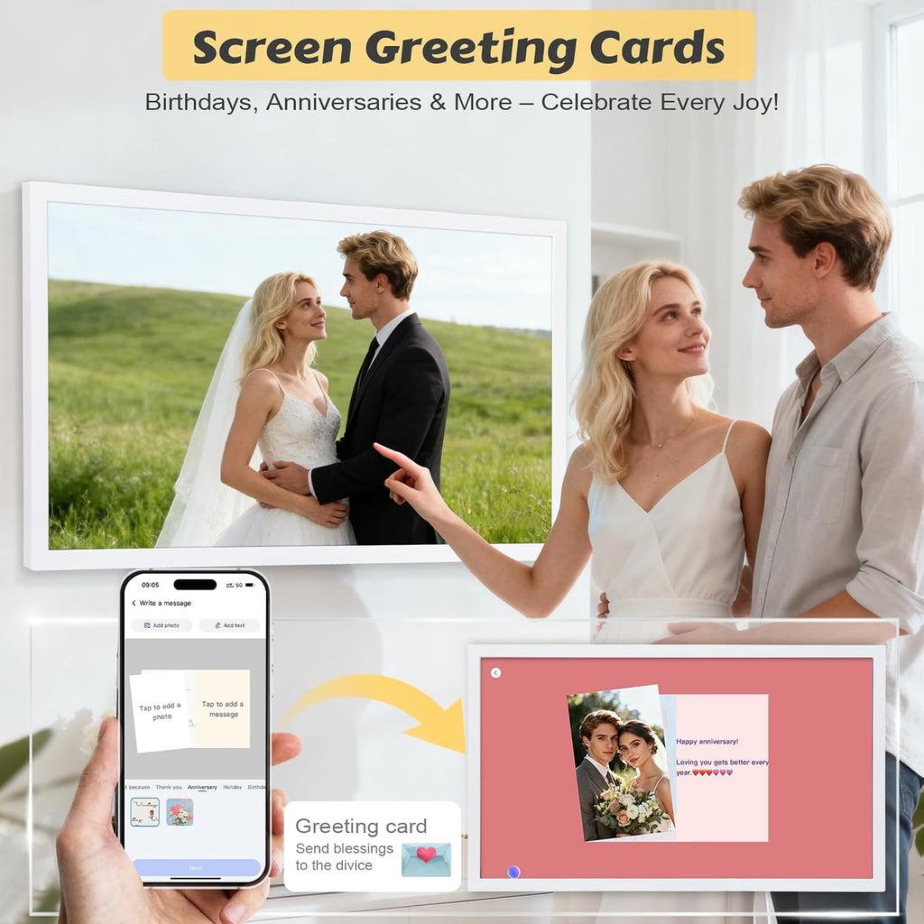 COMIX 27-inch Smart Digital Wall Calendar - Large HD Touchscreen Family Command Center, Real-Time Sync with Google, Apple & Outlook Calendar, Digital Photo Frame with Meal Planner & Task Manager