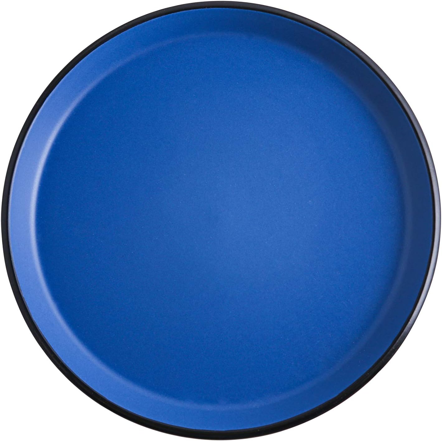 Stone Lain Albie Stoneware 32-Piece Modern Dinnerware Set, Kitchen Plates and Bowls Sets, Service for 8, Blue and Black, Microwave & Dishwasher Safe