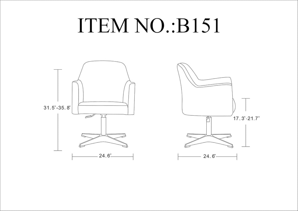 Manhattan Comfort Pelo Modern Swivel Accent Chair with 360° Turn, Adjustable Height, Faux Leather Upholstery & Chrome Base, Unique Tight Welded Construction, Set of 1, Orange