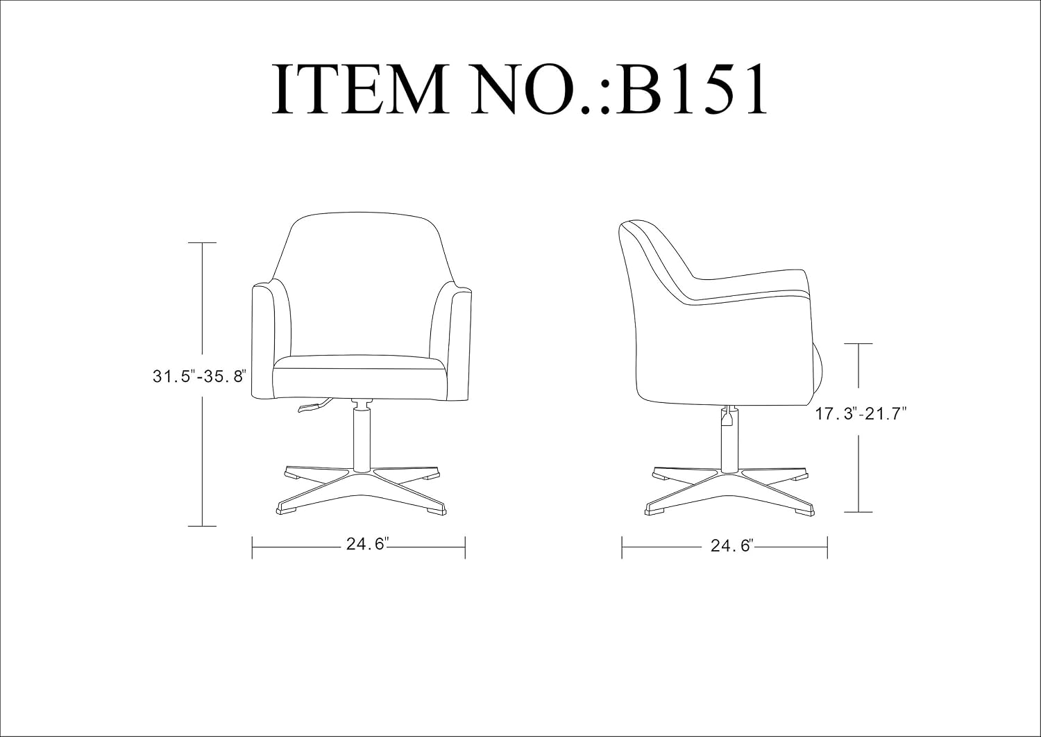 Manhattan Comfort Pelo Modern Swivel Accent Chair with 360° Turn, Adjustable Height, Faux Leather Upholstery & Chrome Base, Unique Tight Welded Construction, Set of 1, Orange