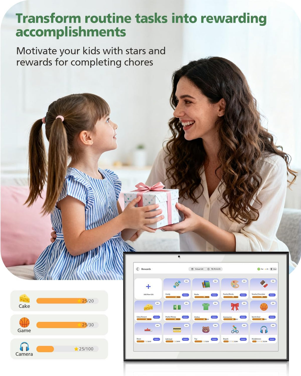 15.6 Inch Digital Calendar Chore Chart, Smart Digital Calendar Wall Planner Picture Frame with HD Touch Screen, Desk & Wall Mount Planner for Family Schedules(Black)