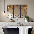 3pcs Black Metal Rectangular Wall Mirrors Set, Large Dressing Mirror for Bedroom, Decorative Metal Entry, Wall Mounted Mirrors, Living Room Wall Decor, Home Wall Decor (Black)