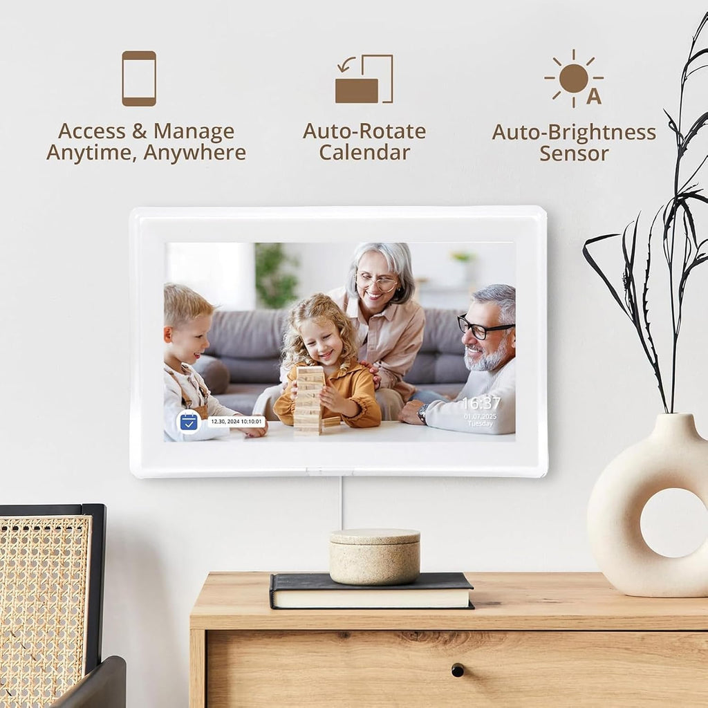 Luocute Smart Digital Calendar, 15.6 Inch HD Touchscreen Family Planner & Art Gallery With WIFI Module, Supports iOS and App for Remote Sharing, Digital Picture Frame for Home (3#)