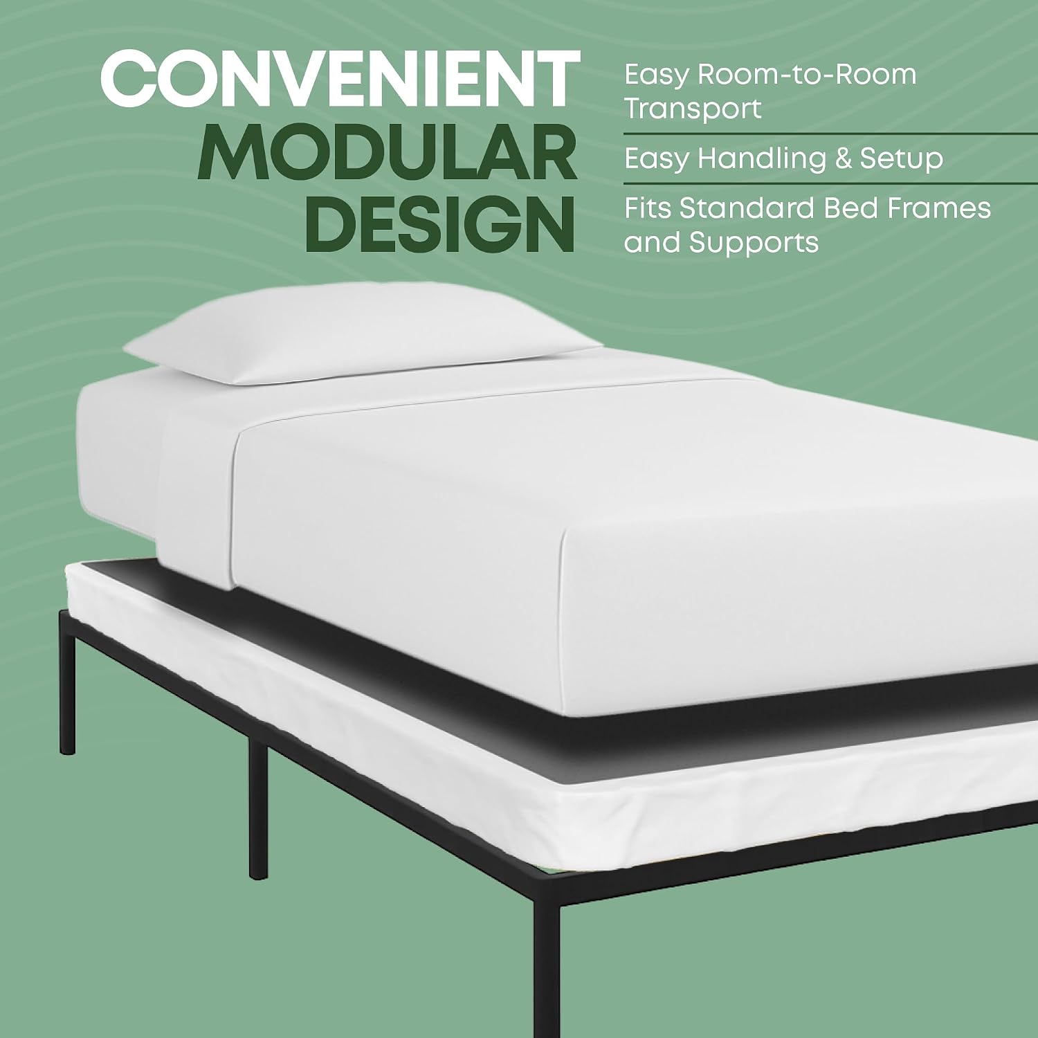 Greaton, 4.5' Twin Box Spring Only for Twin Size Bed – Amish-Made in the USA – Solid Wood Mattress Foundation with Stable & Quiet Support – Flat-Packed & Easy Assembly – White