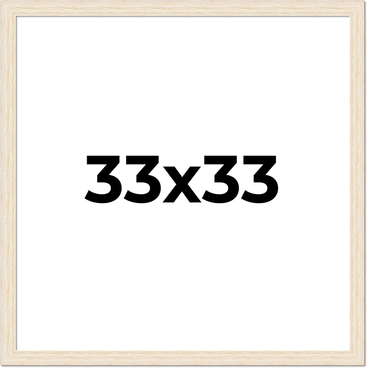 33x33 Frame Barnwood White Solid Wood Picture Frame Width 1.5 Inches | Interior Depth 0.5 Inches | Whitewashed Distressed Frame with UV Acrylic, Foam Board Backing & Hanging Hardware
