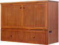 Mega Solutions Murphybedz Tuscany Murphy Cabinet Chest Bed with Charging Station 6 Inch (Cherry, Queen)