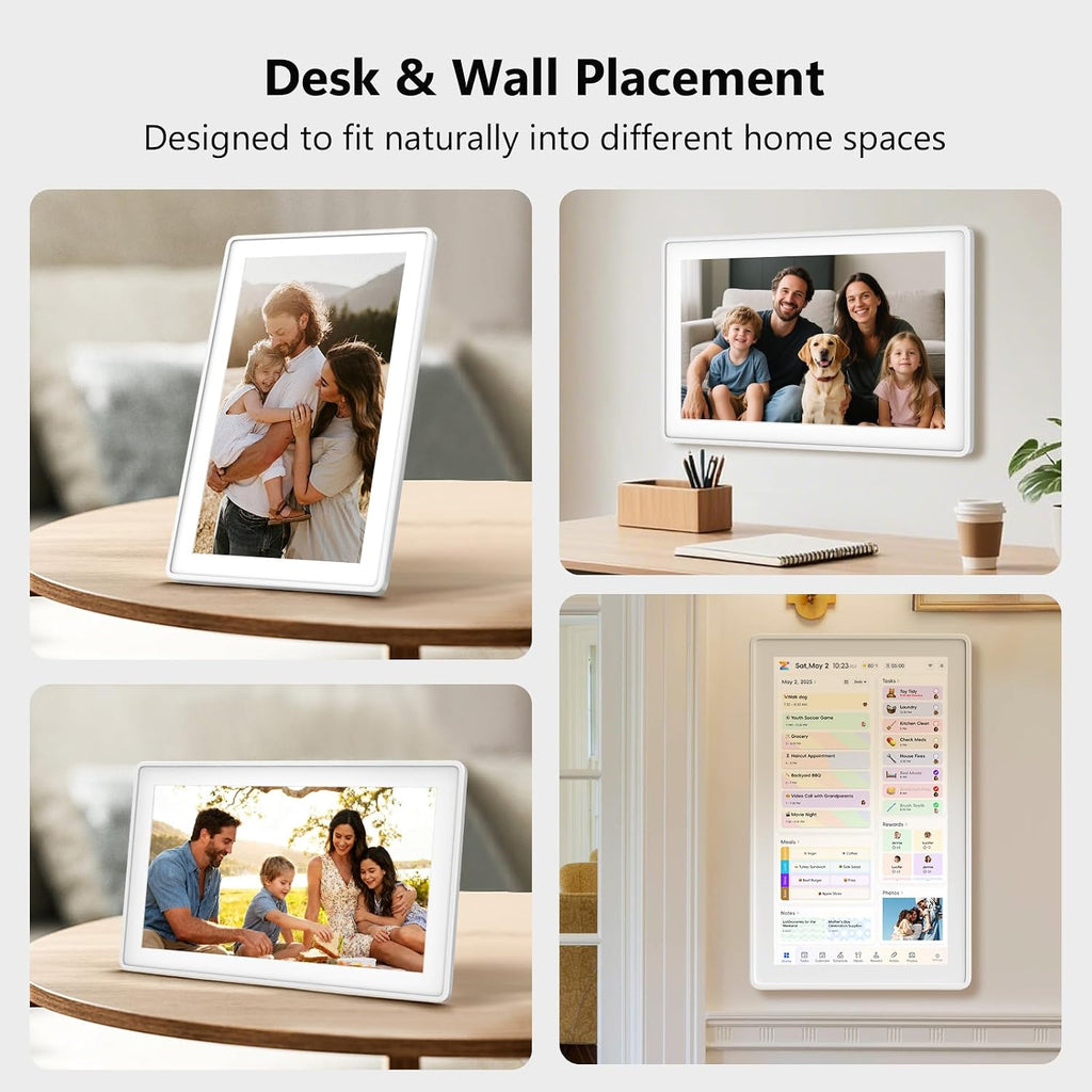Kinstone 15.6' Digital Calendar, No Subscription Smart Wall Planner, Digital Photo Frame, Interactive Touchscreen Display with Sync for Chore Chart, Meal Planner, Task&Reward, Wall & Desk Mountable