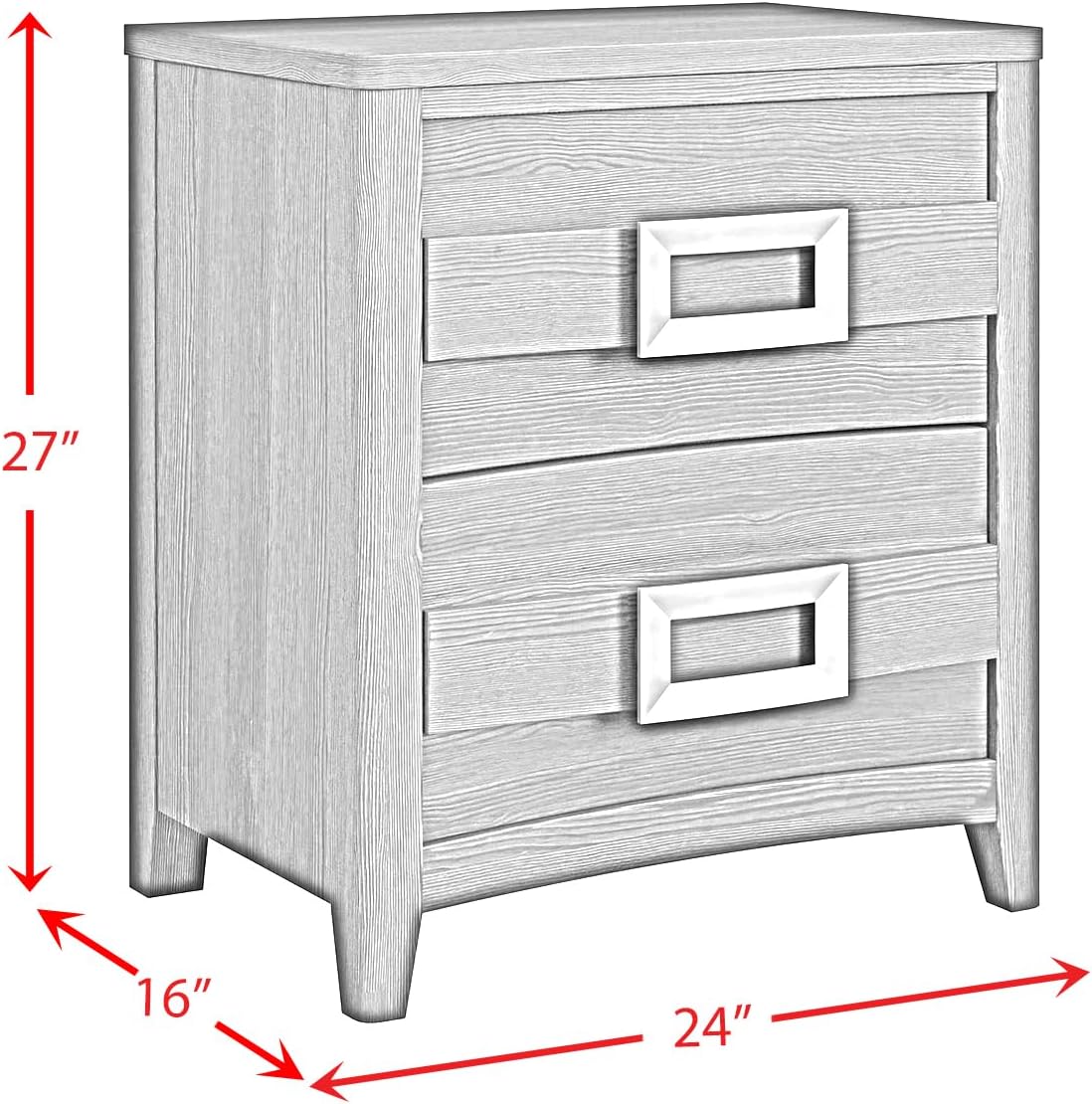 Picket House Chett Full 3PC Bedroom Set with LED in Black