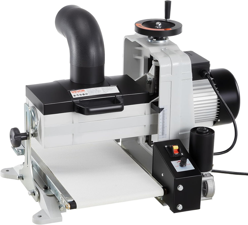 VEVOR 10' Benchtop Drum Sander, 1HP 1725RPM Dual Motor Drum Sander for Woodworking - Variable Speed Conveyor Belt & 4' Dust Collection Port for Cabinet Making & Furniture Finishing