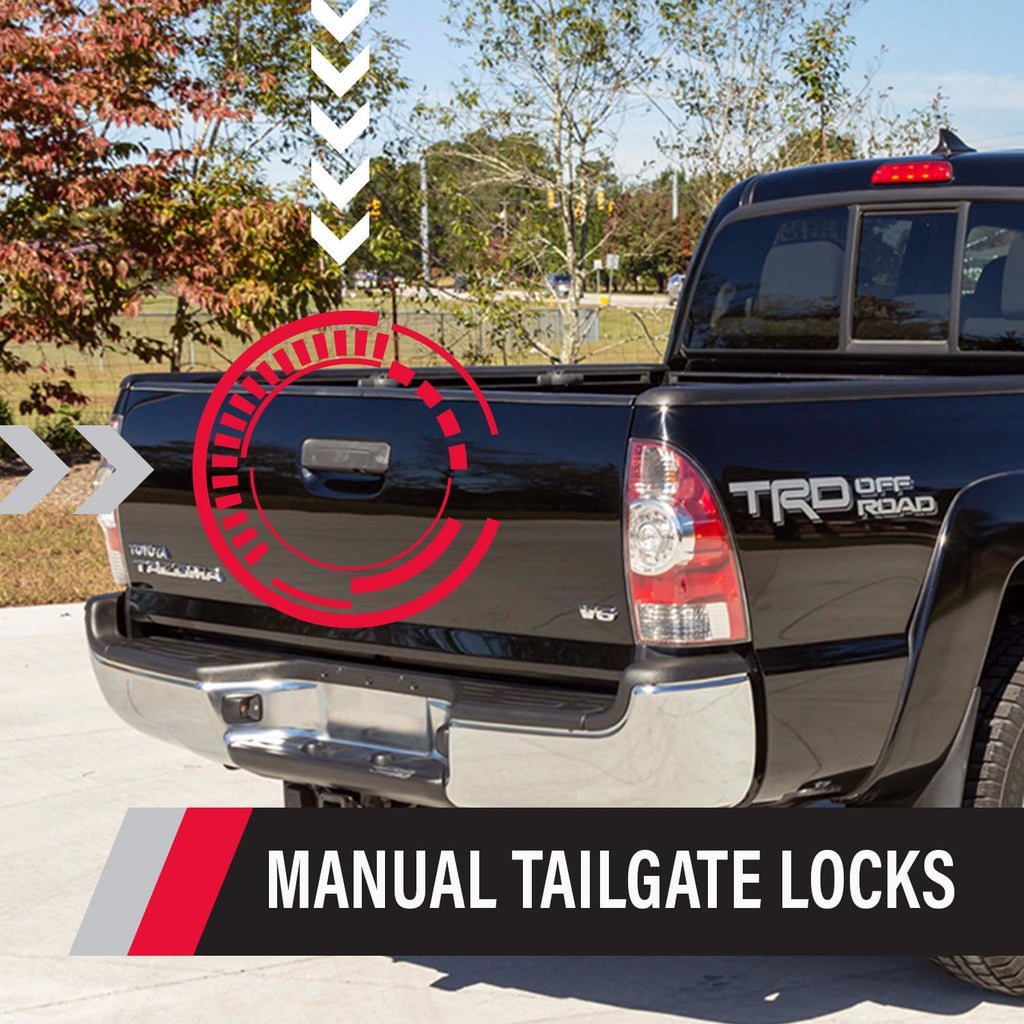 Pop & Lock PL5510 Gloss Black Manual Tailgate Lock for Toyota Tacoma (Standard Lock)