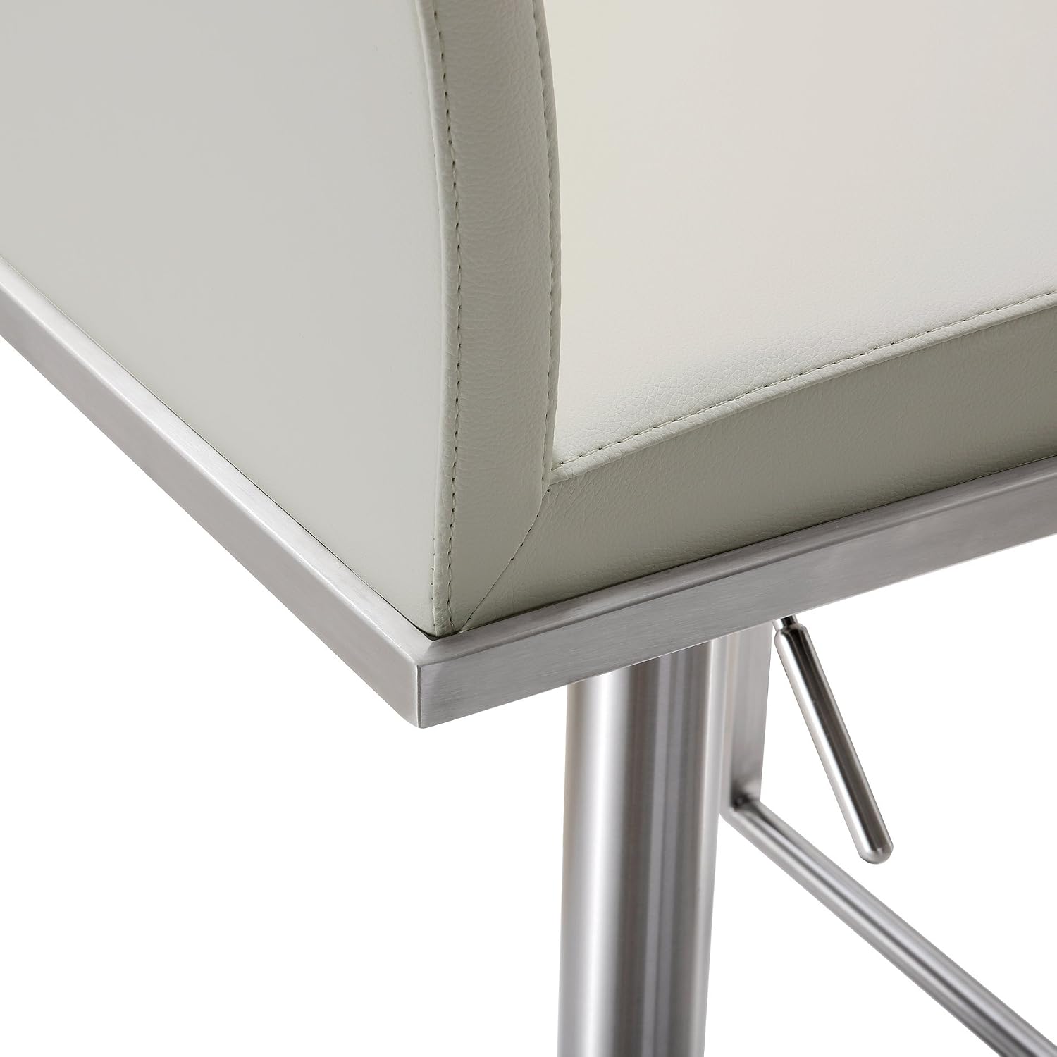 Tov Furniture Amalfi Light Grey Performance Vegan Leather Stool