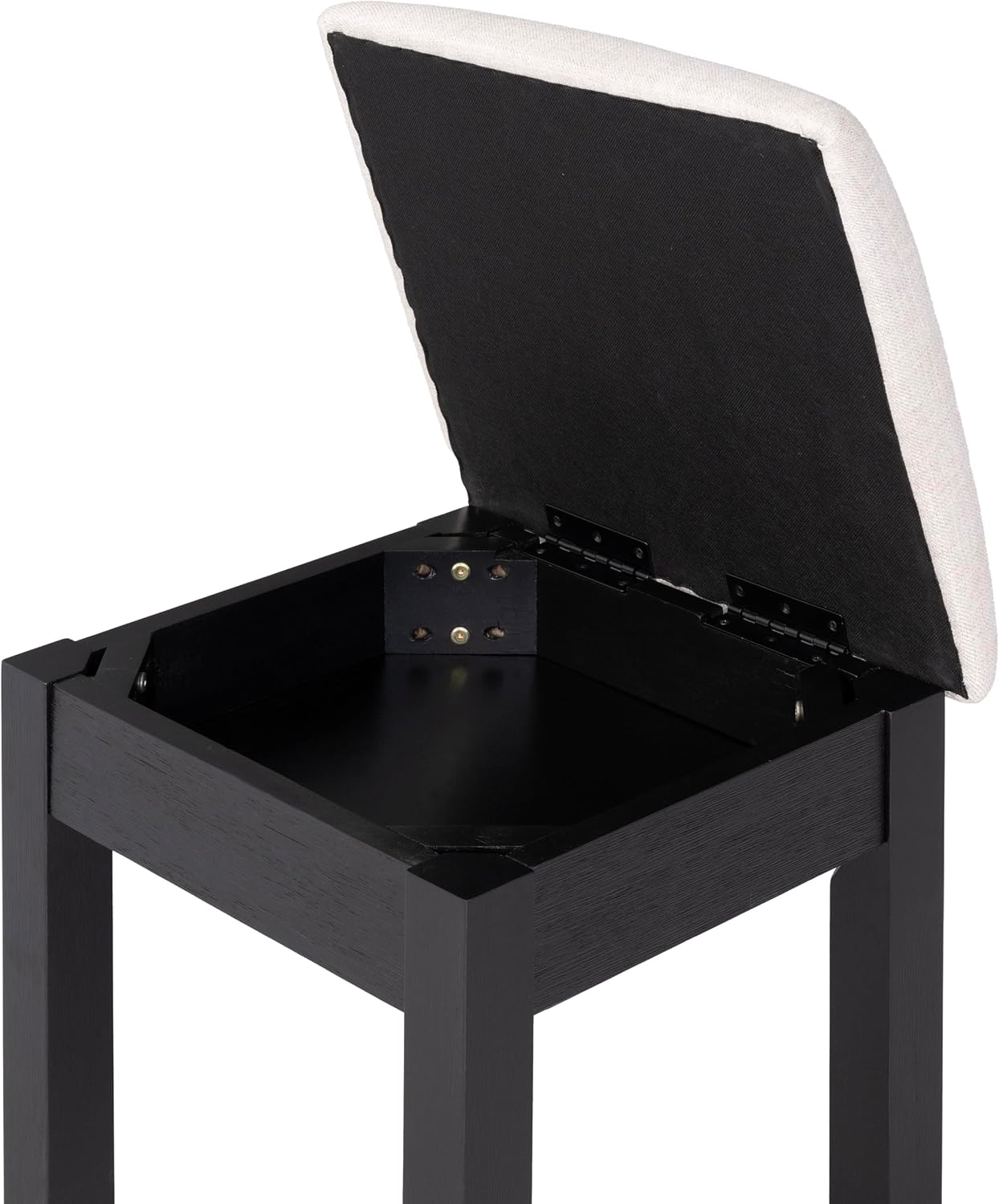 Furniture of America Lyle Modern Solid Wood 6-Drawer Makeup Vanity Set with Storage Stool and LED Full-Length Mirror, Wooden Dresser with USB Ports and Power Outlet for Bedroom, Guest Room, Black