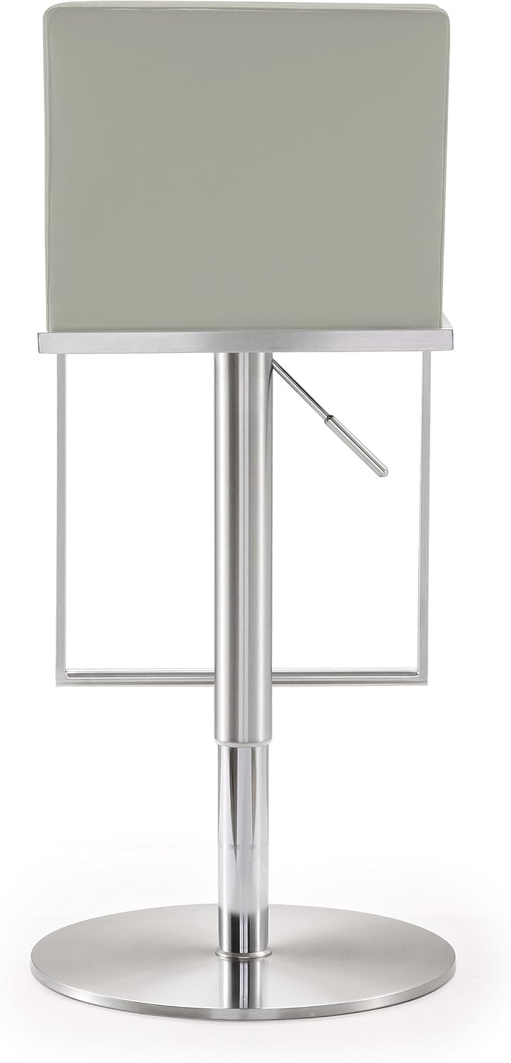 Tov Furniture Amalfi Light Grey Performance Vegan Leather Stool