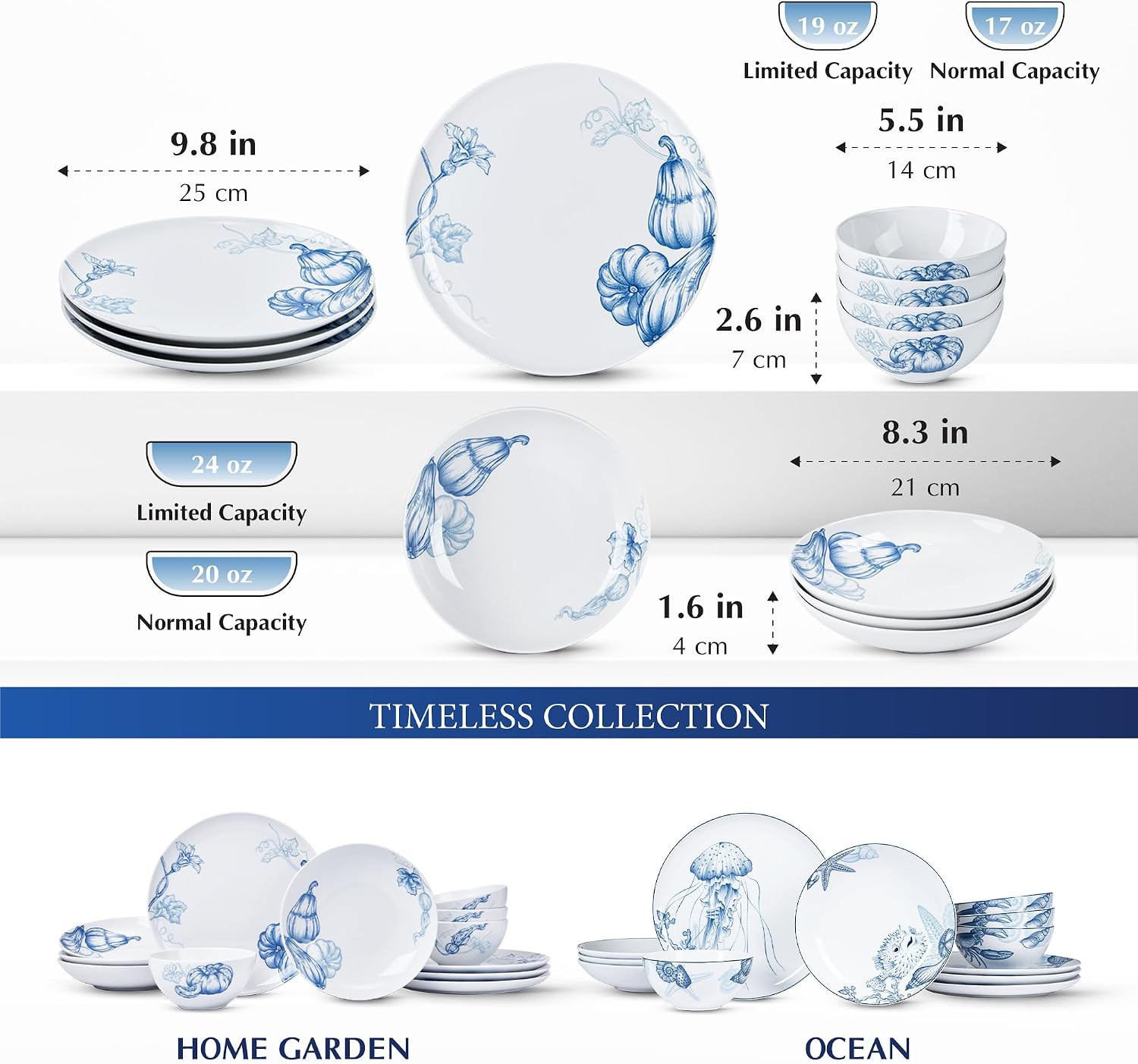 Minh Long 12 Pcs Porcelain Thanksgiving Dinnerware Set, Pumpkins Harvest Plates and Bowls Set for 4, Fall Dishes Chip & Scratch Resistant, Oven Safe up to 482°F, Non Toxic Dishwasher & Microwave Safe
