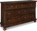 Signature Design by Ashley Porter Traditional 7 Drawer Dresser, Dark Brown