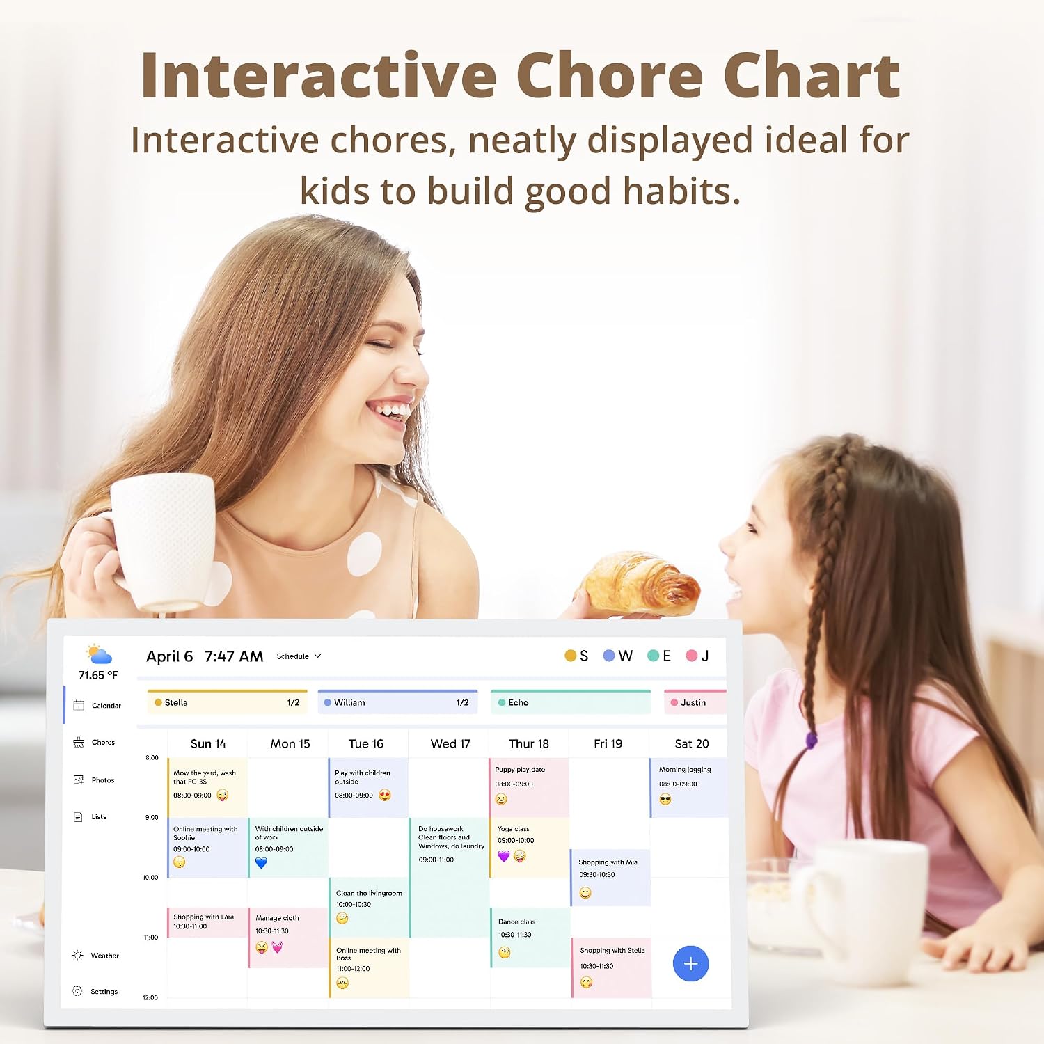 Dragon Touch 32' Digital Calendar Chore Chart – 1080P Full HD Interactive Touchscreen, Smart Family Planner, Hearth Display Digital Calendar Wall & Desk Mountable for Seamless Scheduling