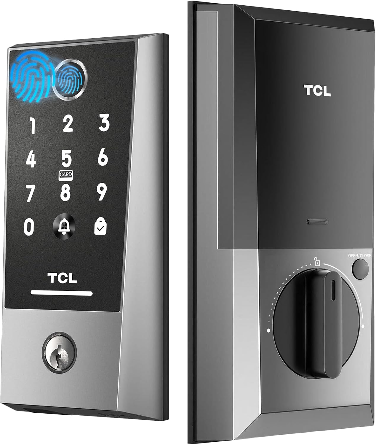 TCL Smart Deadbolt Lock, Fingerprint Keyless Entry Door Lock with Touchscreen Keypad, App Control, 8-Month Battery, WiFi Enabled, Front Door Locks Compatible with Alexa & Google Home, D2 Plus
