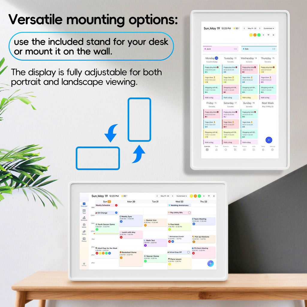 Kinstone Electronic Calendar, 15.6 Inch Wall Planner Smart Digital Calendar | Touchscreen Family Planner with Shared Calendar, Meal Planner, Chore Chart, Digital Photo Frame, Google Calendar Sync