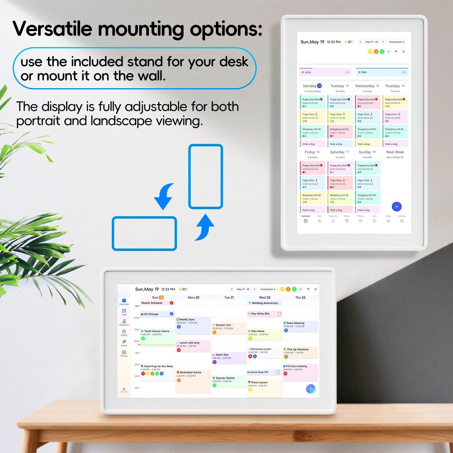 Kinstone Electronic Calendar, 15.6 Inch Wall Planner Smart Digital Calendar | Touchscreen Family Planner with Shared Calendar, Meal Planner, Chore Chart, Digital Photo Frame, Google Calendar Sync