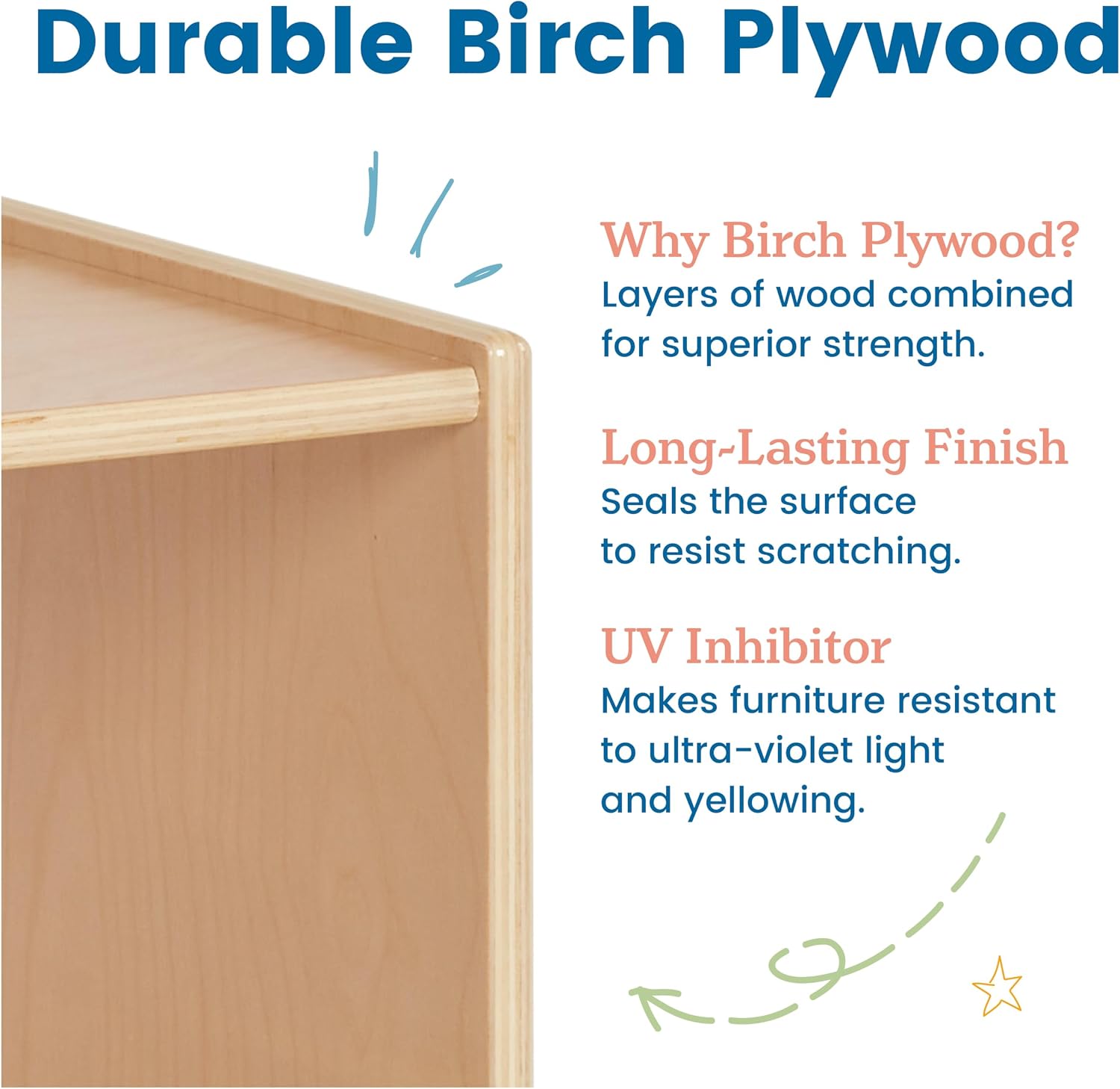 ECR4Kids 3-Shelf Floor Book Display with Handles, 36in, Children's Furniture, Natural