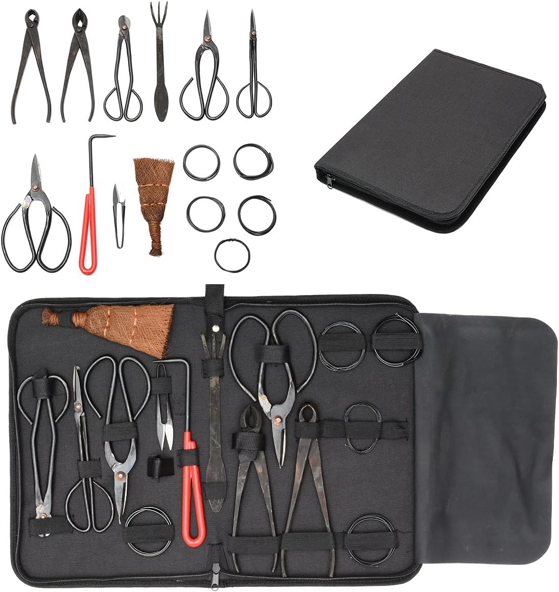 Gardening Hand Tools 10 Pcs Bonsai Pruning Tool Set Multifunctional Cutter Scissors Shear Kit with Nylon Case for Garden Tools Garden Tools Set