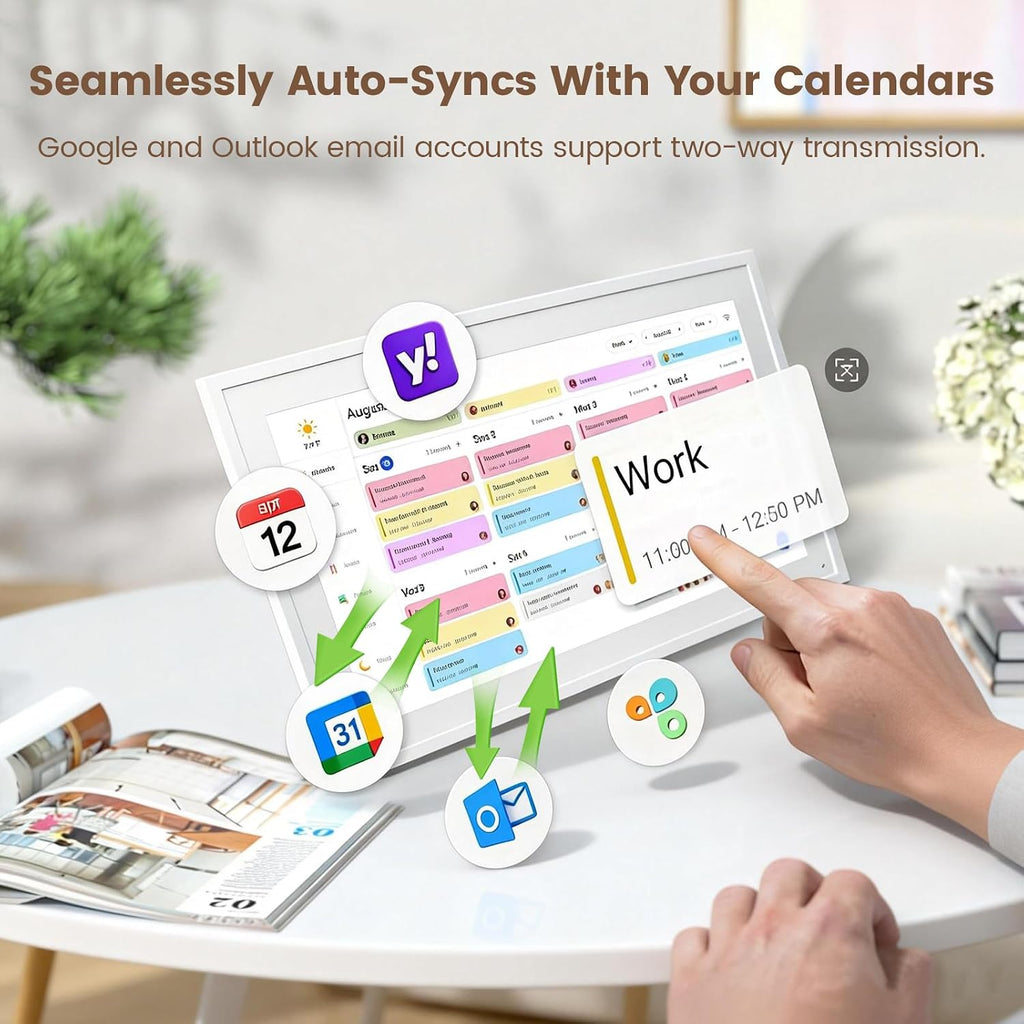15.6' Digital Calendar, Electronic Calendar with Chore Chart & Meal Planner – Interactive Touchscreen, Smart Family Planner, Digital Picture Frame Best Gifts for Christmas, Wedding, Mom