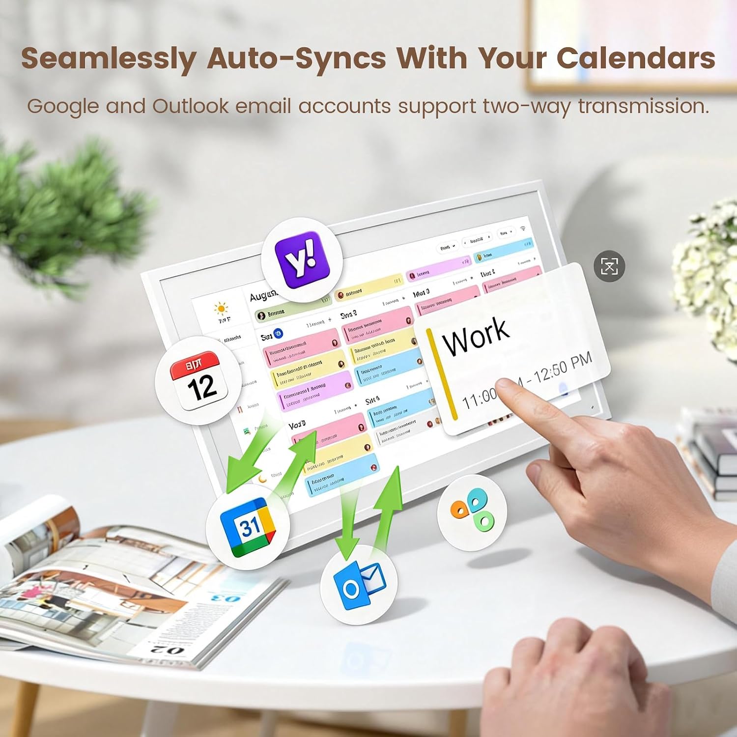 15.6' Digital Calendar, Electronic Calendar with Chore Chart & Meal Planner – Interactive Touchscreen, Smart Family Planner, Digital Picture Frame Best Gifts for Christmas, Wedding, Mom
