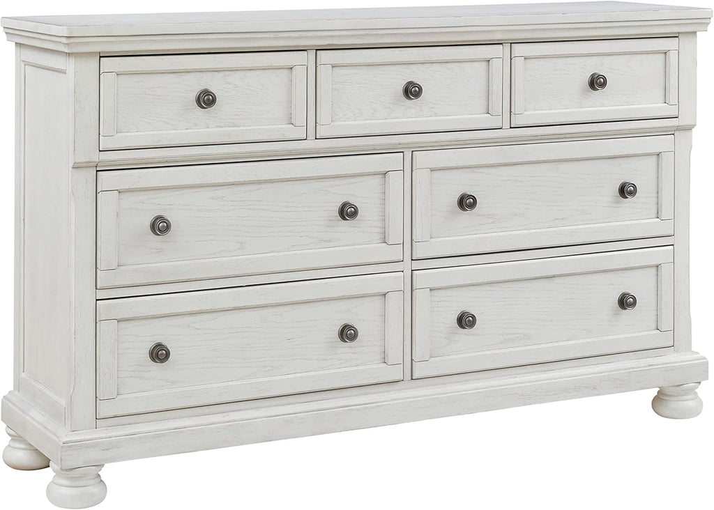 Signature Design by Ashley Robbinsdale Traditional 7 Drawer Dresser, Antique White