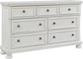 Signature Design by Ashley Robbinsdale Traditional 7 Drawer Dresser, Antique White