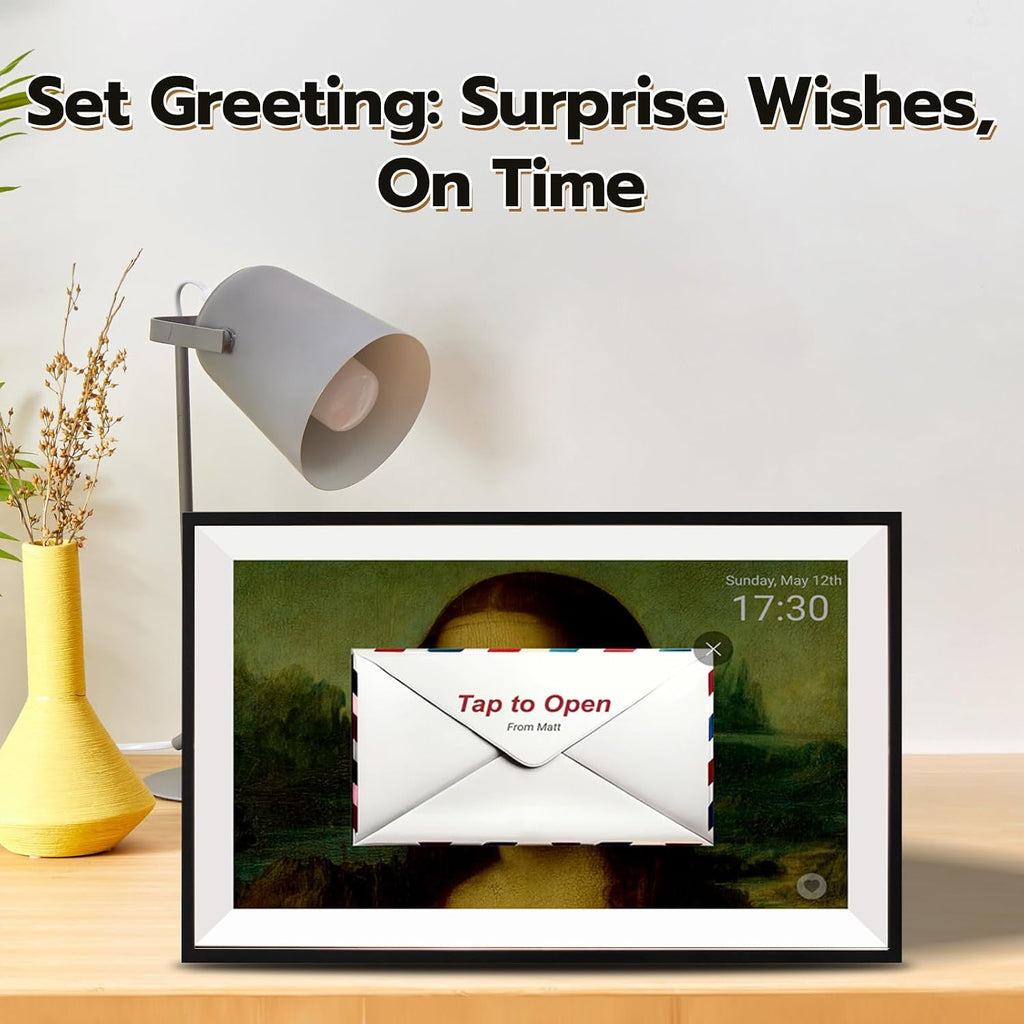eLinkSmart 15.6' Touchscreen Smart Family Planner, AI Photo Frame with Old Photo Restoration, Digital Calendar, Art Gallery, Google iCloud Sync, SD Card Offline Playback, App-Controlled