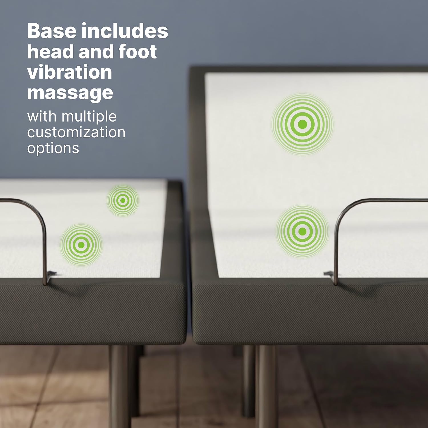 GhostBed Adjustable Bed Frame & Power Base with Wireless Remote - Zero Gravity & Massage Settings, USB Ports, Split King