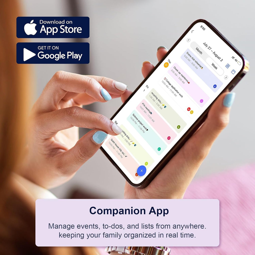 Digital Calendar, Smart WiFi Electronic Calendar&Chore Chart, IPS Touch Screen HD Display for Family Schedules, Share Moments Instantly from Anywhere (14)