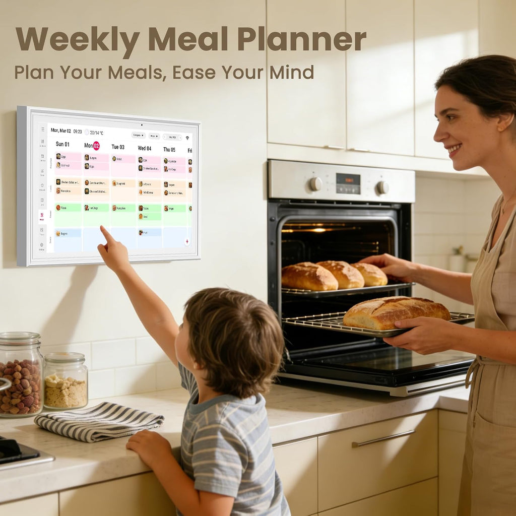 15.6 Inch Digital Calendar Wall Touch Screen, Smart Family Calendar & Chore Chart for Kids, 1080P Full HD Electronic Planner, Digital Picture Frame, Wall & Desk Mountable