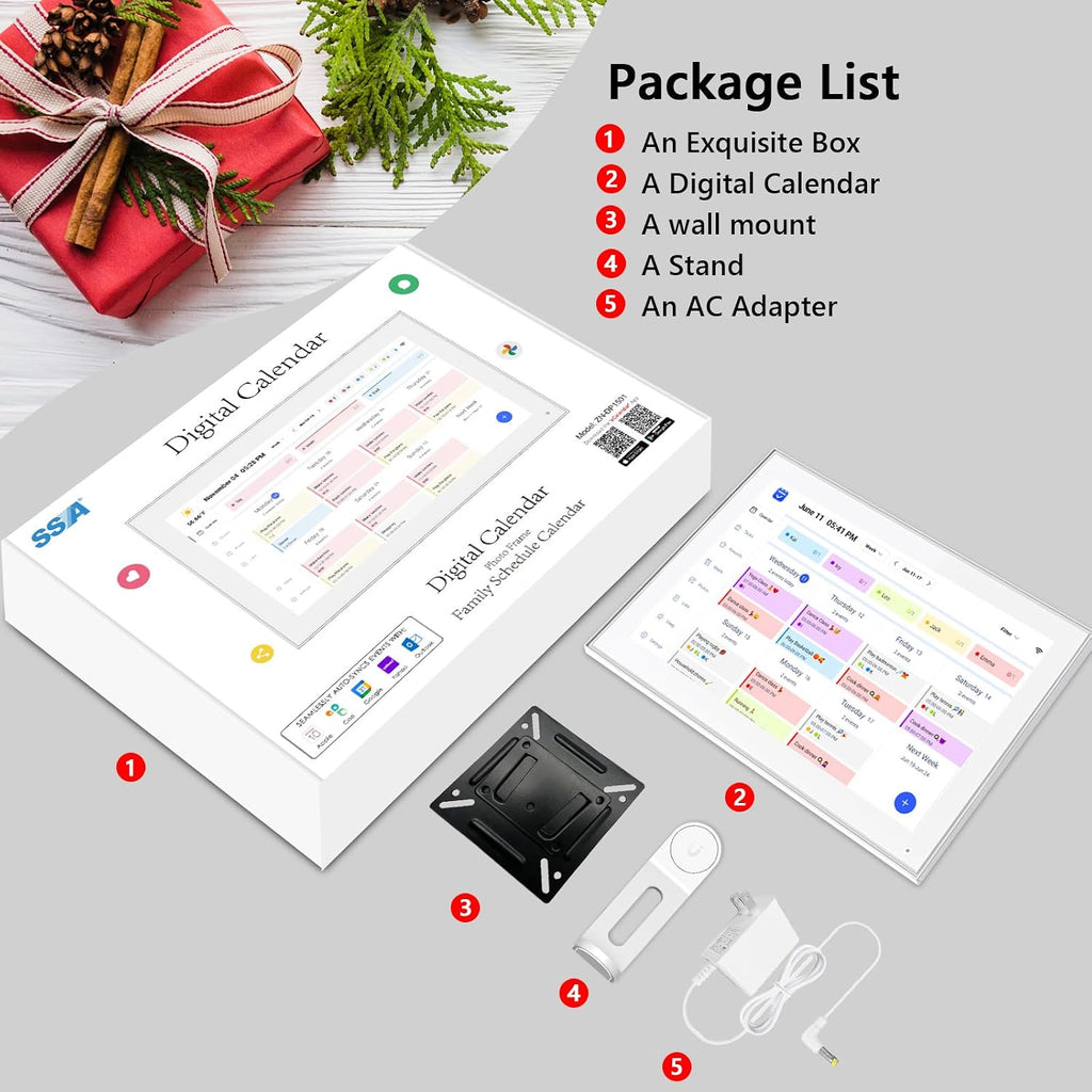 15.6 inch Digital Wall Calendar Touchscreen, Chore Chart, IPS FHD,Wall Planner, Smart Family Schedules, Wall Mount Included，Wall Organizer,Meal Planner,Plan Daily Household and Work tasks