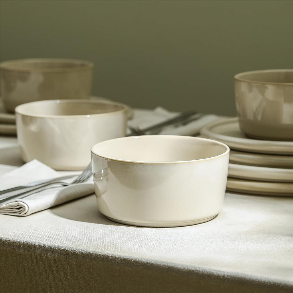 Stone Lain Eden 4-Piece Bowl Set Stoneware, Beige