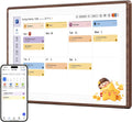 ANKRA 15.6' Digital Family Calendar : No-Subscription Smart Wall Planner, Real-Time Sync, App Voice Reminders, Meal Planner & Chore Chart with Rewards, AI Photo Hub, Gift for Families (Walnut)