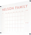 Personalized Clear Acrylic Calendar for Wall, Calendar Whiteboard for Wall, Dry Erase Wall Calendar, Wall Calendar Organizer System for Home (Block, Blush, 38'W x 26'H)