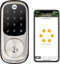 Yale Security Assure Lock Deadbolt, Satin Nickel Wi-Fi Connected Smart Lock with Back-Up Key and Digital Touchscreen Keypad for Code Entry and Remote Access, ‎YRD226-CBA-619