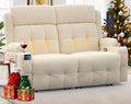 Loveseat Recliner, Oversized Massage Reclining Sofa Heavy Weight Capacity, RV Love Seat Chair Clearance with Storage, Cup Holders, Wall Hugger Couches for Living Room, Beige Visit The Store