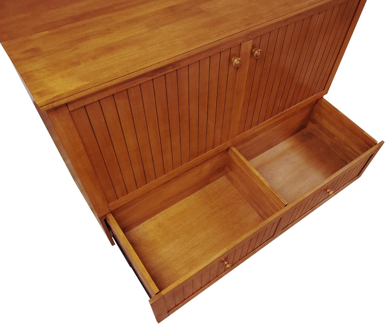 Mega Solutions Murphybedz Tuscany Murphy Cabinet Chest Bed with Charging Station 6 Inch (Cherry, Queen)
