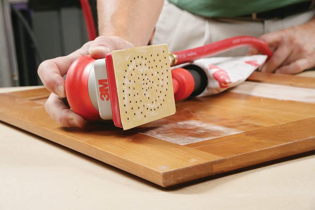 3M Central Vacuum Orbital Sander - Pneumatic Palm Sander - Air Powered - For Wood, Composites, Metal - 3' x 4', 1/8' Orbit - 20430