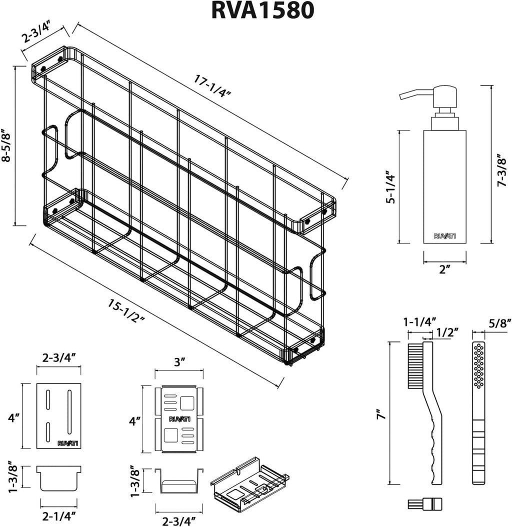 Ruvati Multi-function Workstation Organizer and Caddy with Soap Dispenser and Knife Block - RVA1580